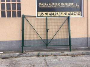 Puerta Verde con Malla Electrosoldada de 5,00 x 1,50 m.Alt.